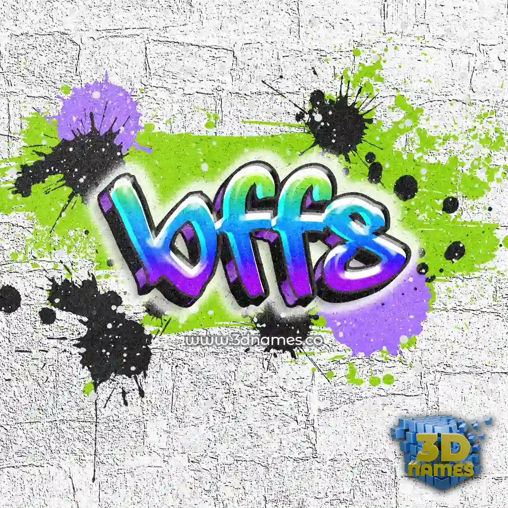 bffs in Graffiti Grunge style - 3D name wallpaper