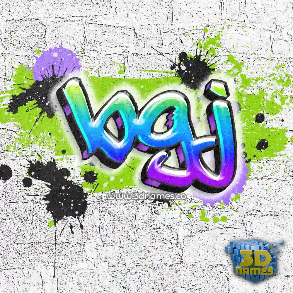 bgj in Graffiti Grunge style - 3D name wallpaper