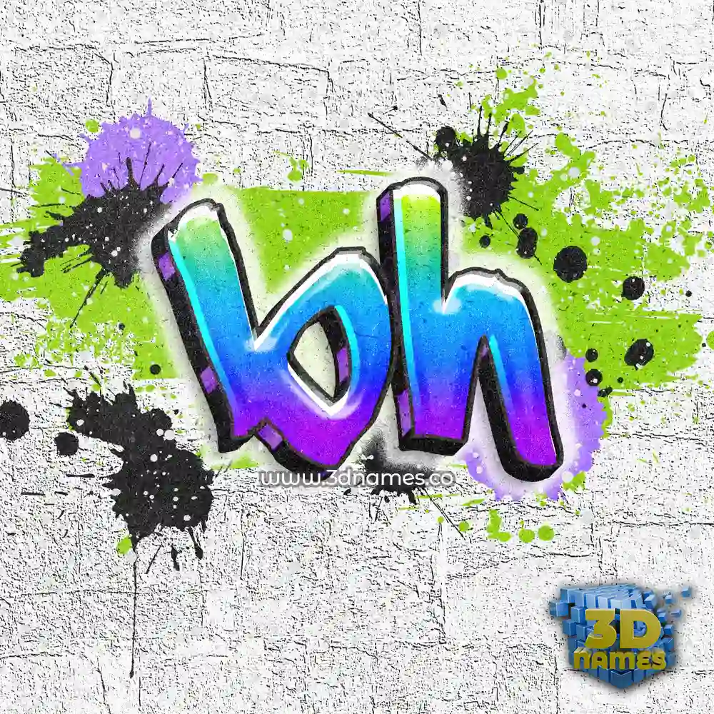 bh in Graffiti Grunge style - 3D name wallpaper