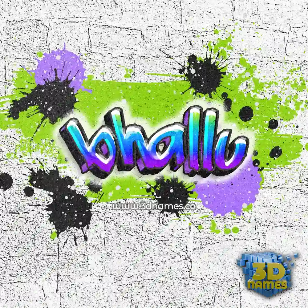 bhallu in Graffiti Grunge style - 3D name wallpaper