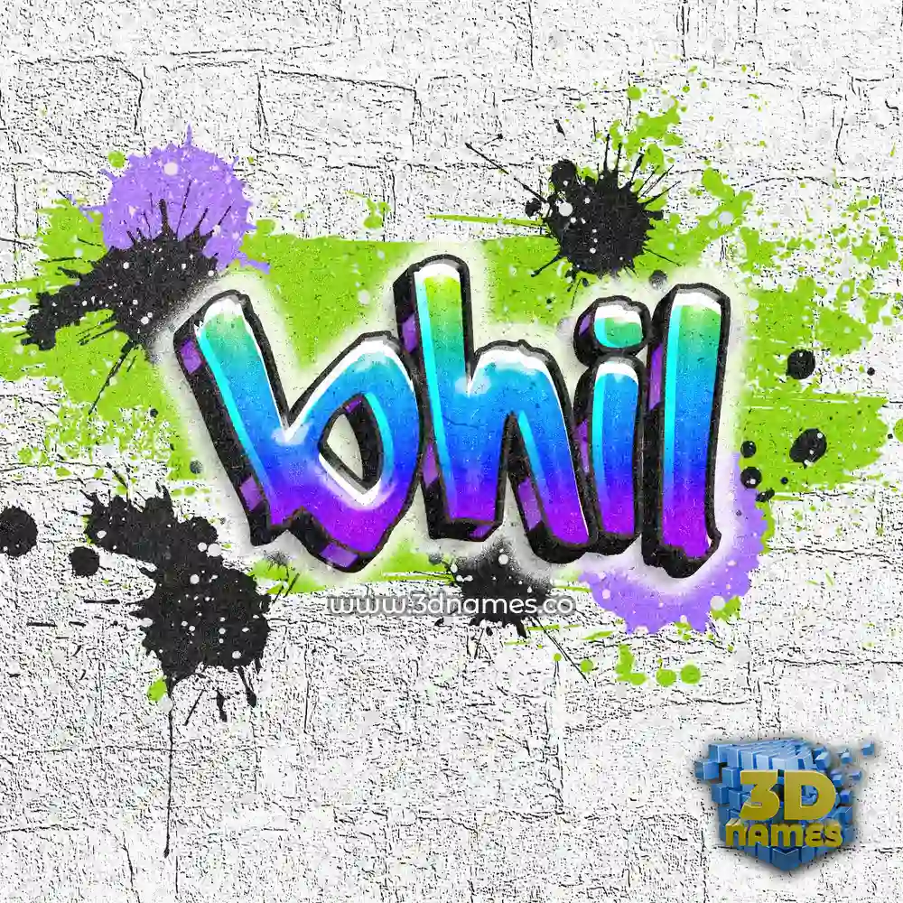 bhil in Graffiti Grunge style - 3D name wallpaper