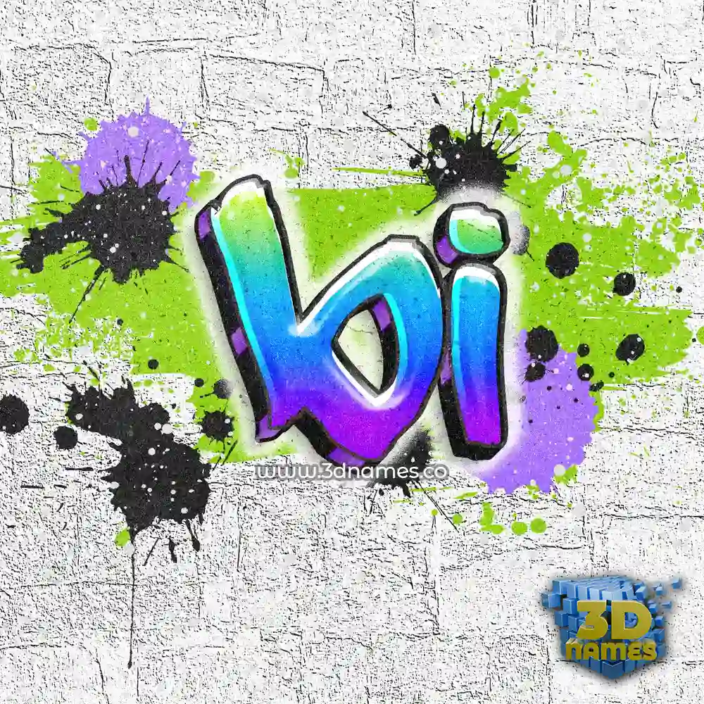 bi in Graffiti Grunge style - 3D name wallpaper