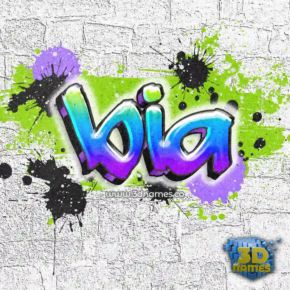 bia in Graffiti Grunge style - 3D name wallpaper