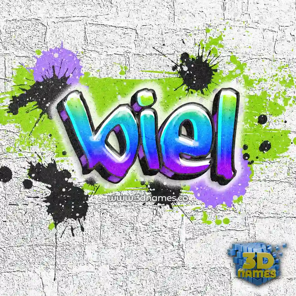 biel in Graffiti Grunge style - 3D name wallpaper