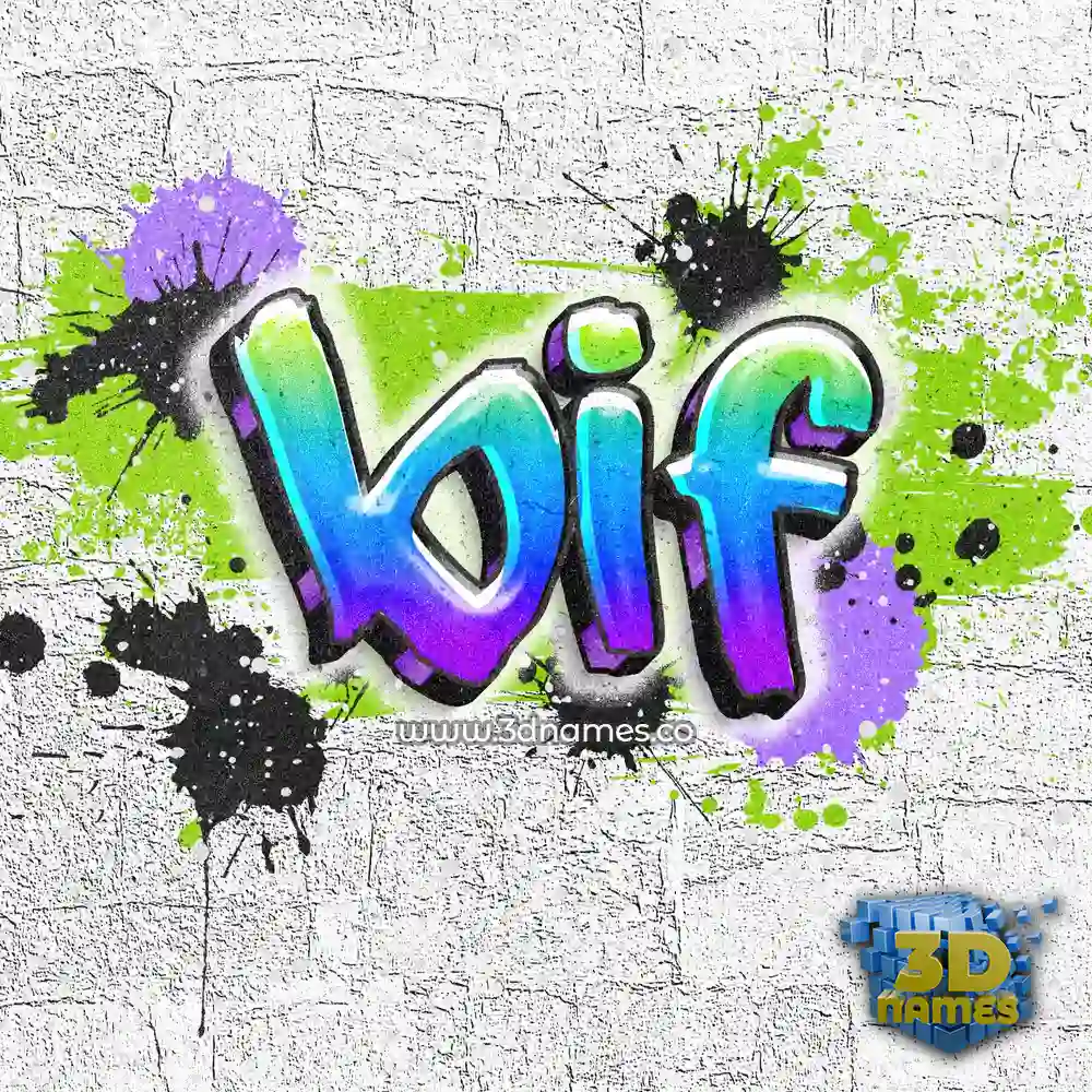 bif in Graffiti Grunge style - 3D name wallpaper