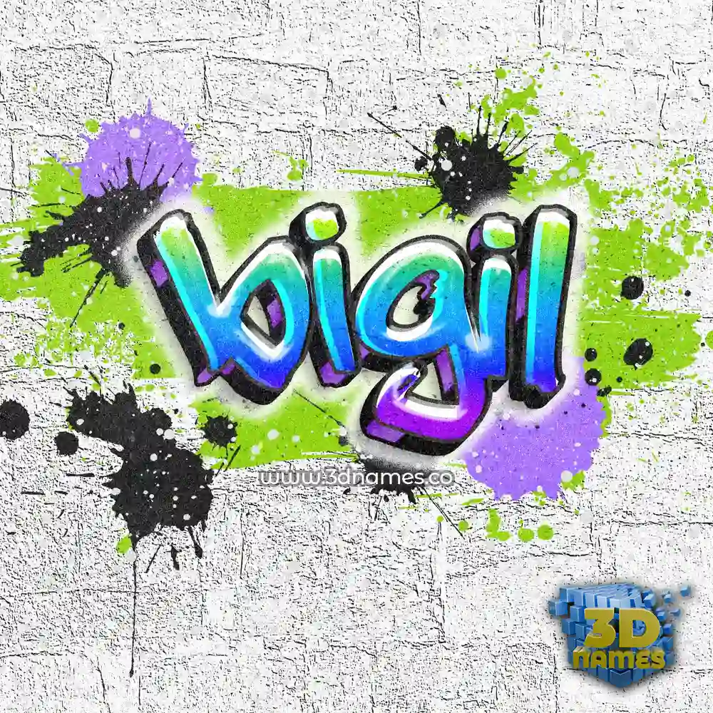 bigil in Graffiti Grunge style - 3D name wallpaper