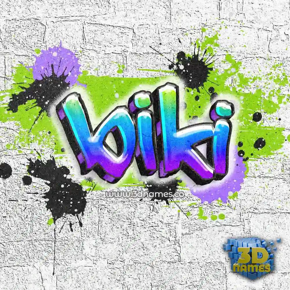 biki in Graffiti Grunge style - 3D name wallpaper