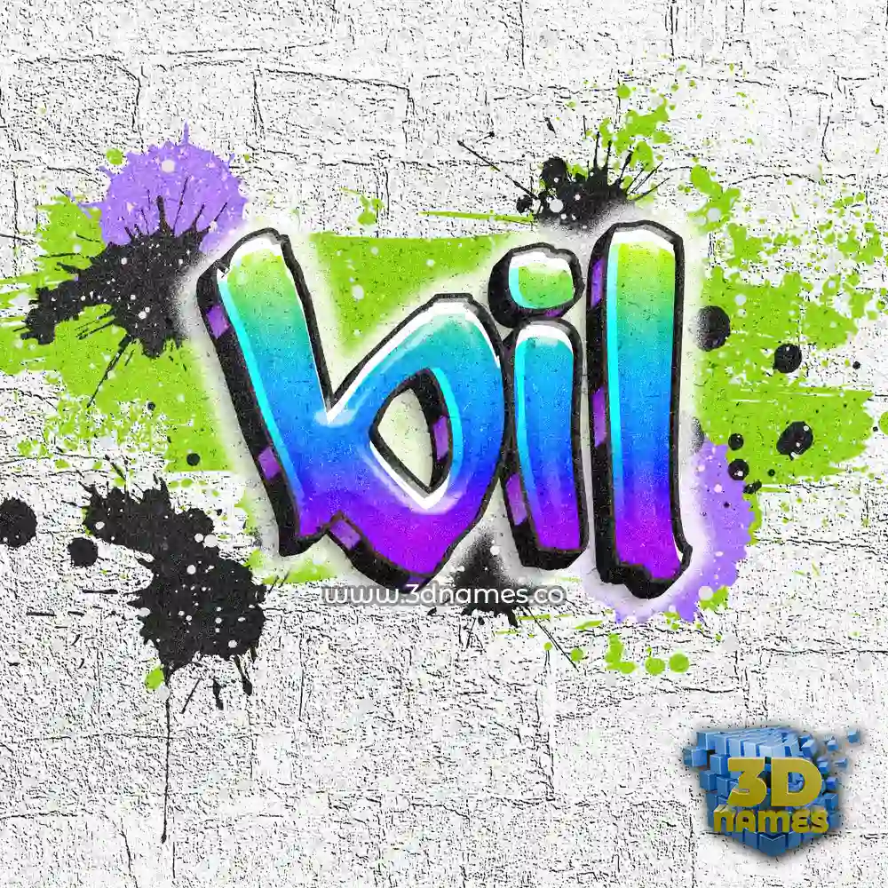bil in Graffiti Grunge style - 3D name wallpaper