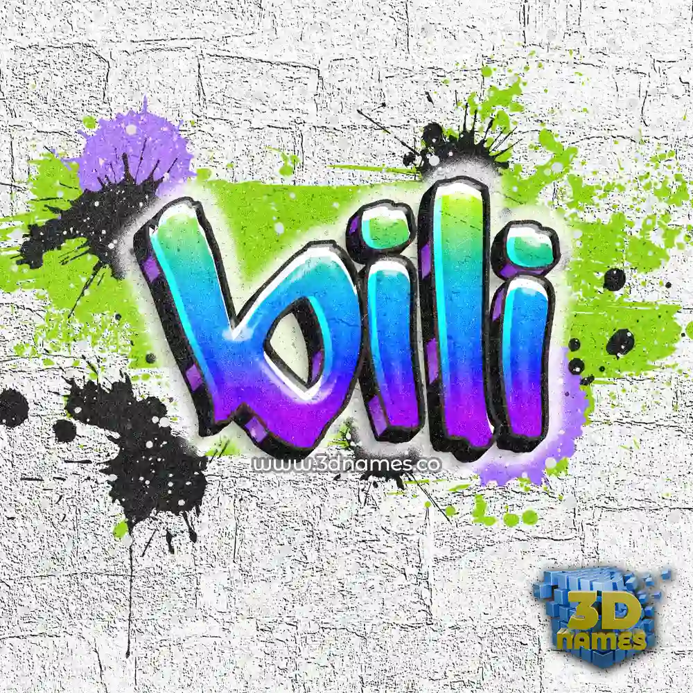 bili in Graffiti Grunge style - 3D name wallpaper