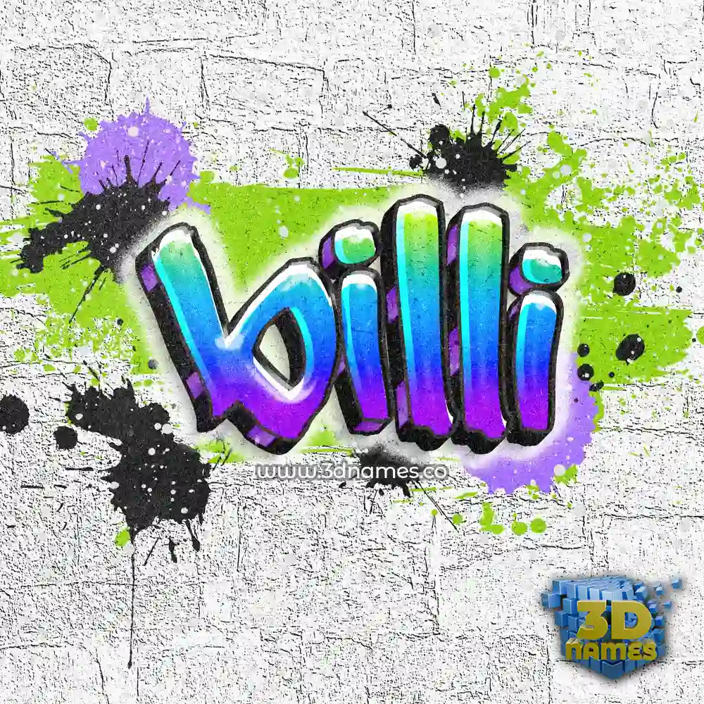 billi in Graffiti Grunge style - 3D name wallpaper