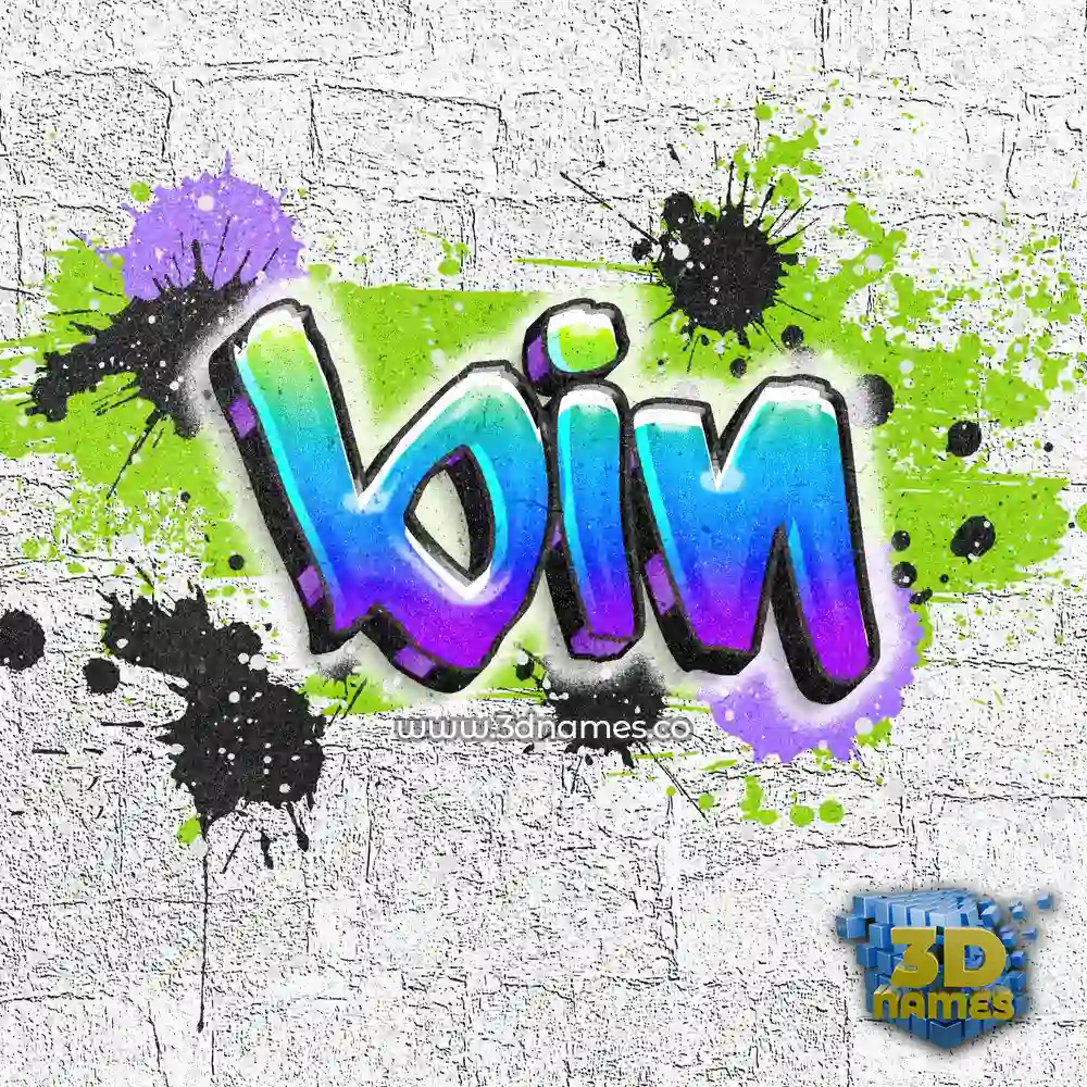 bin in Graffiti Grunge style - 3D name wallpaper