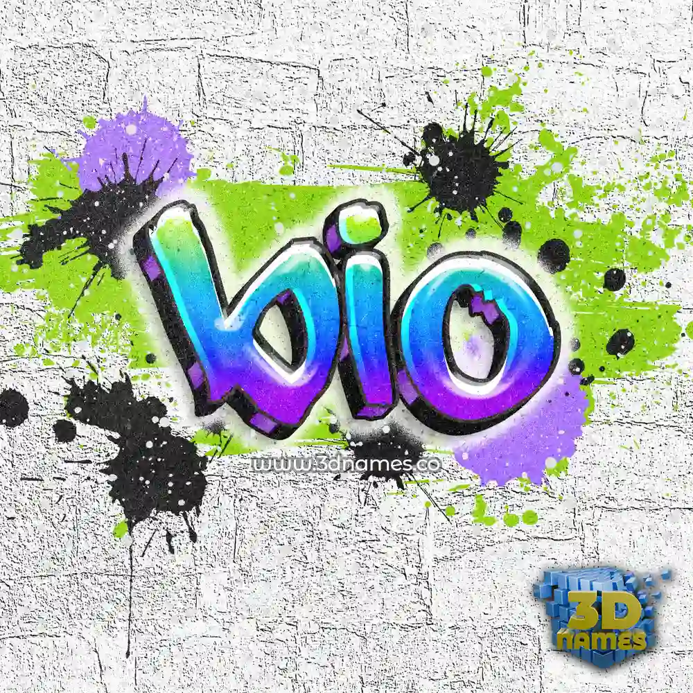 bio in Graffiti Grunge style - 3D name wallpaper