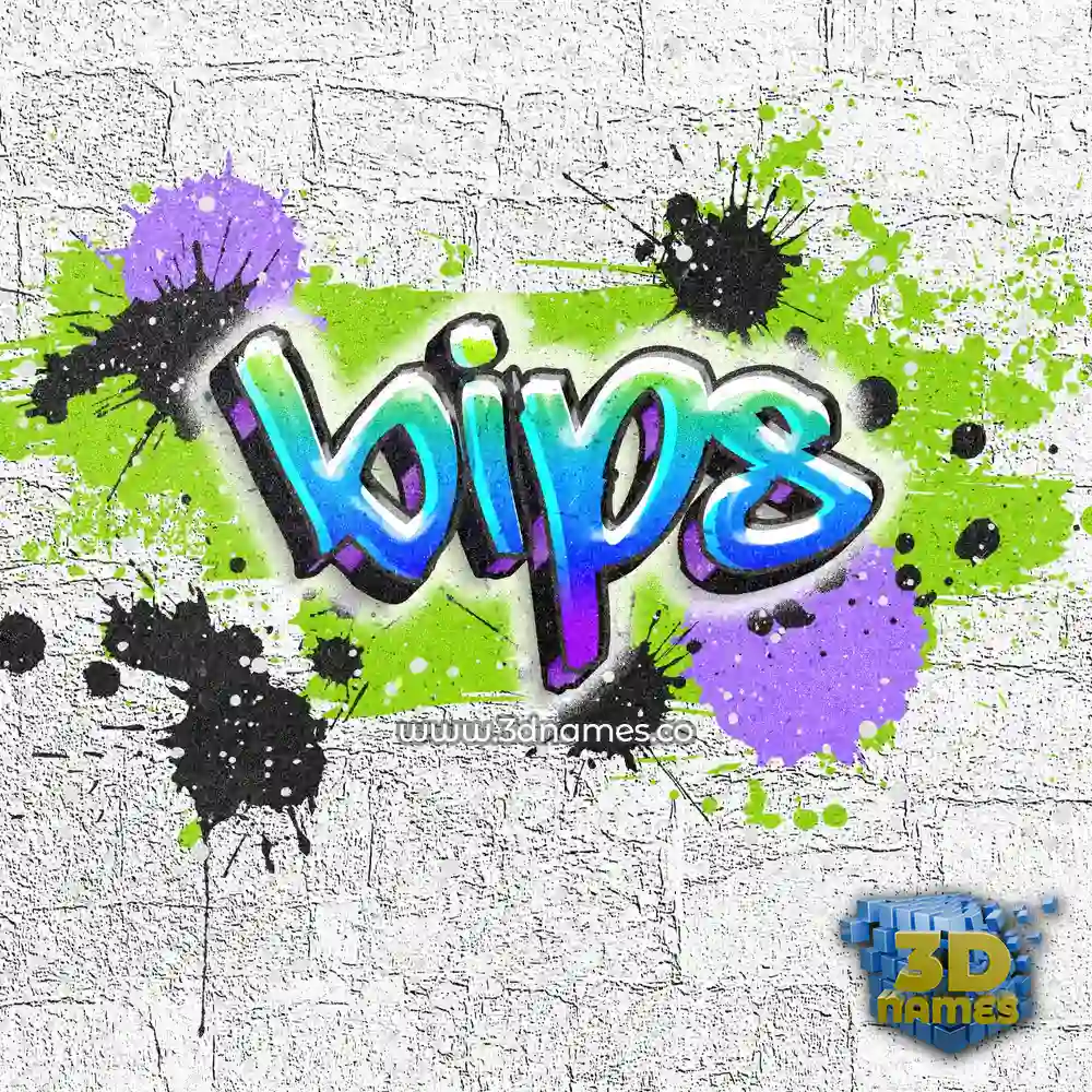 bips in Graffiti Grunge style - 3D name wallpaper