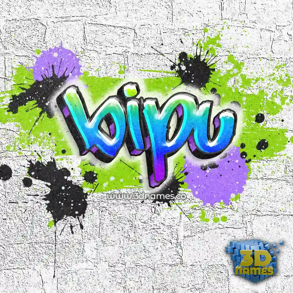 bipu in Graffiti Grunge style - 3D name wallpaper