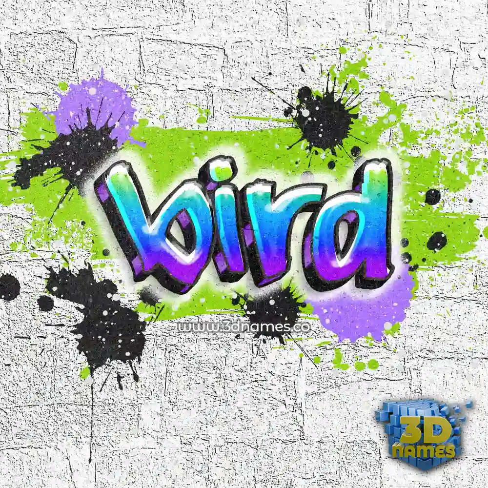 bird in Graffiti Grunge style - 3D name wallpaper