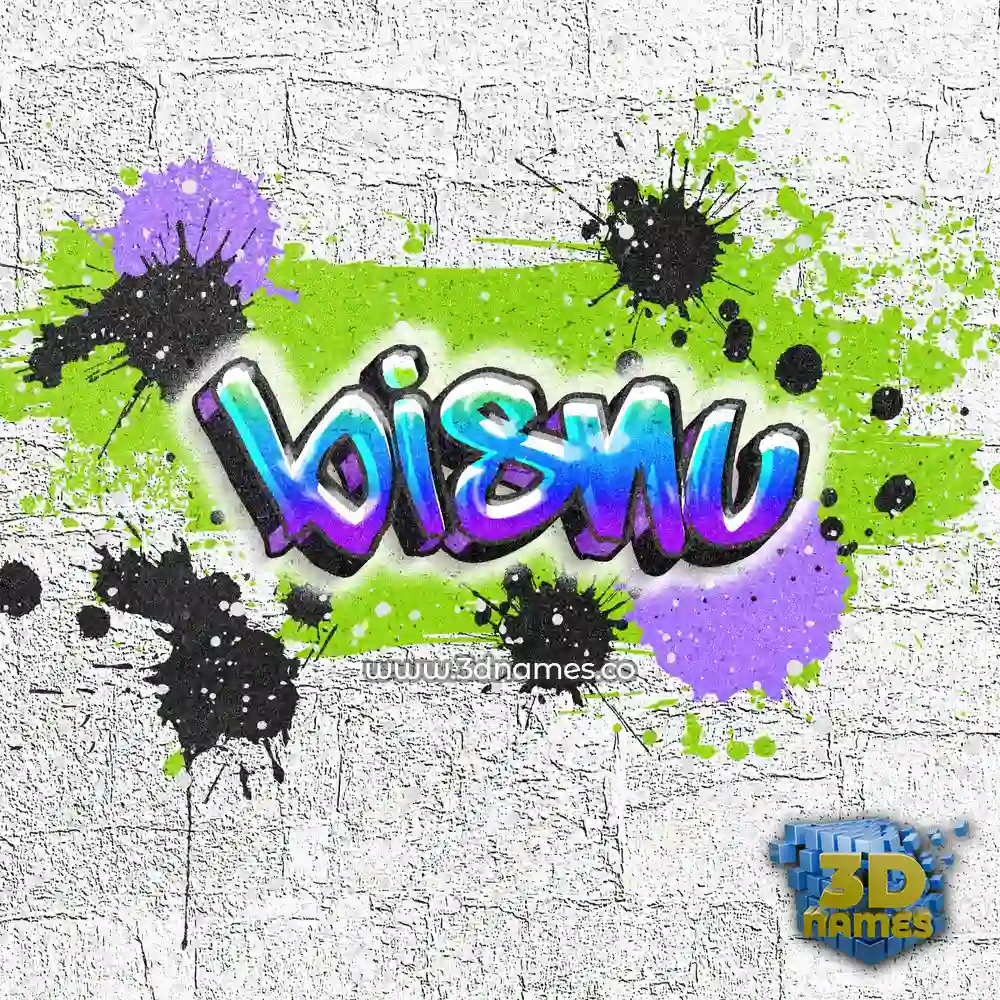 bisnu in Graffiti Grunge style - 3D name wallpaper