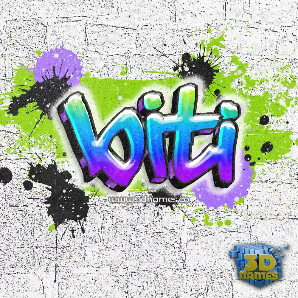 biti in Graffiti Grunge style - 3D name wallpaper