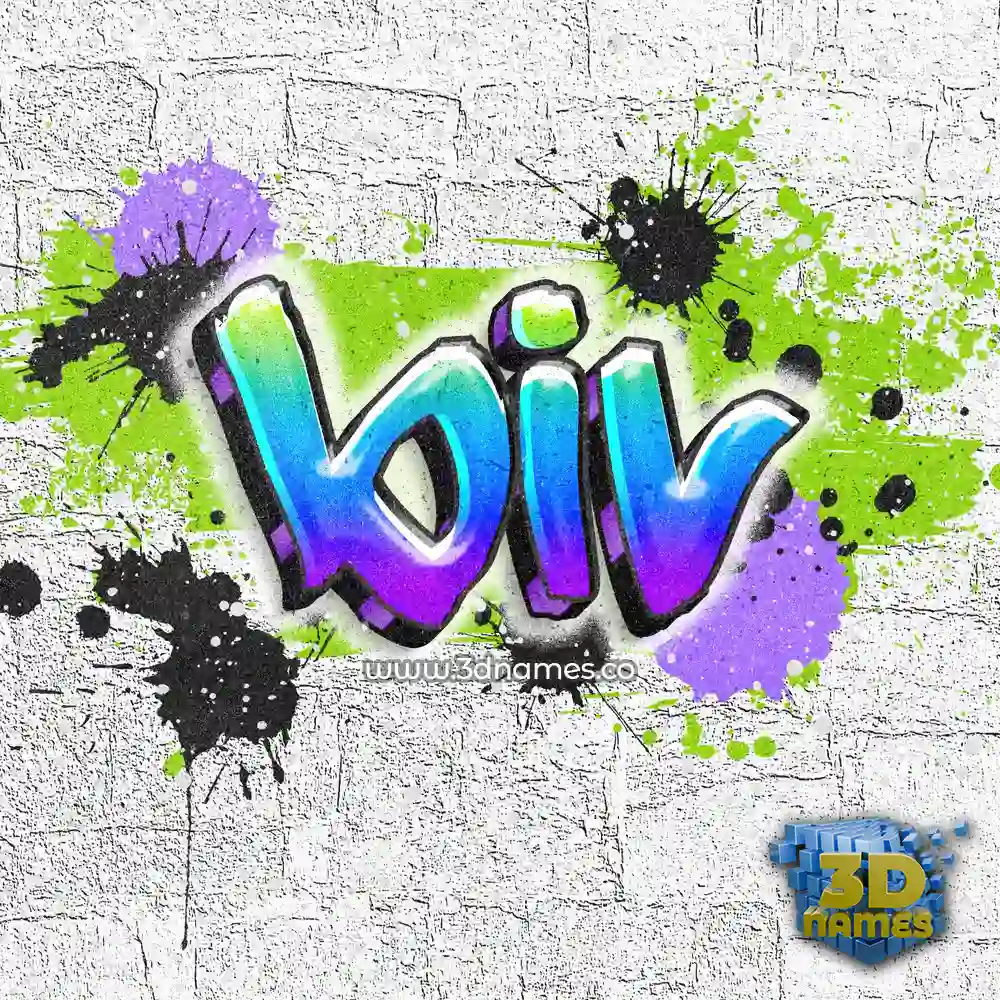 biv in Graffiti Grunge style - 3D name wallpaper