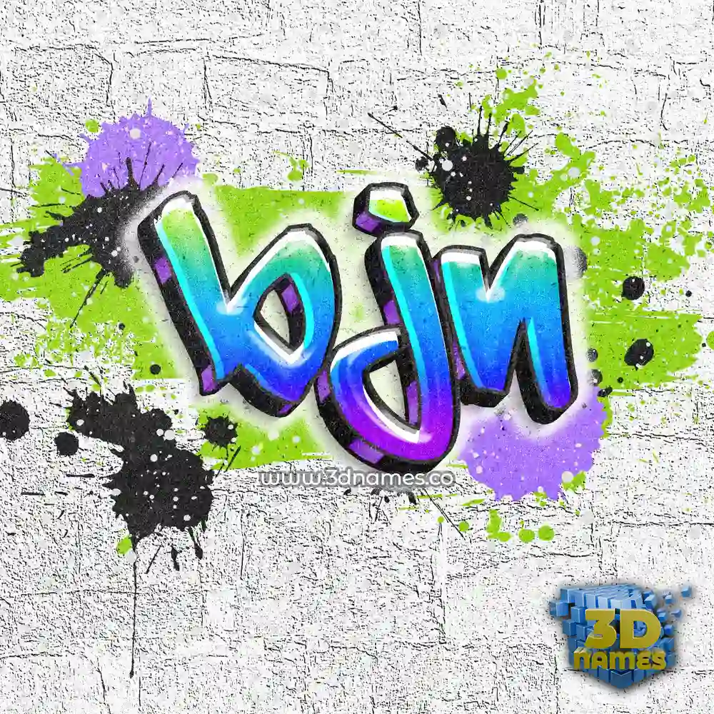 bjn in Graffiti Grunge style - 3D name wallpaper