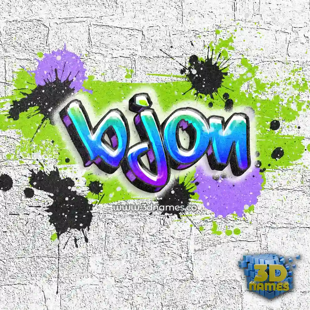 bjon in Graffiti Grunge style - 3D name wallpaper