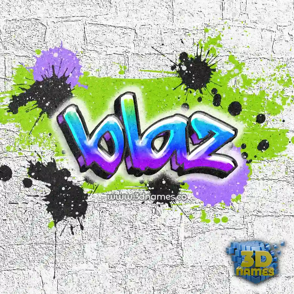 blaz in Graffiti Grunge style - 3D name wallpaper