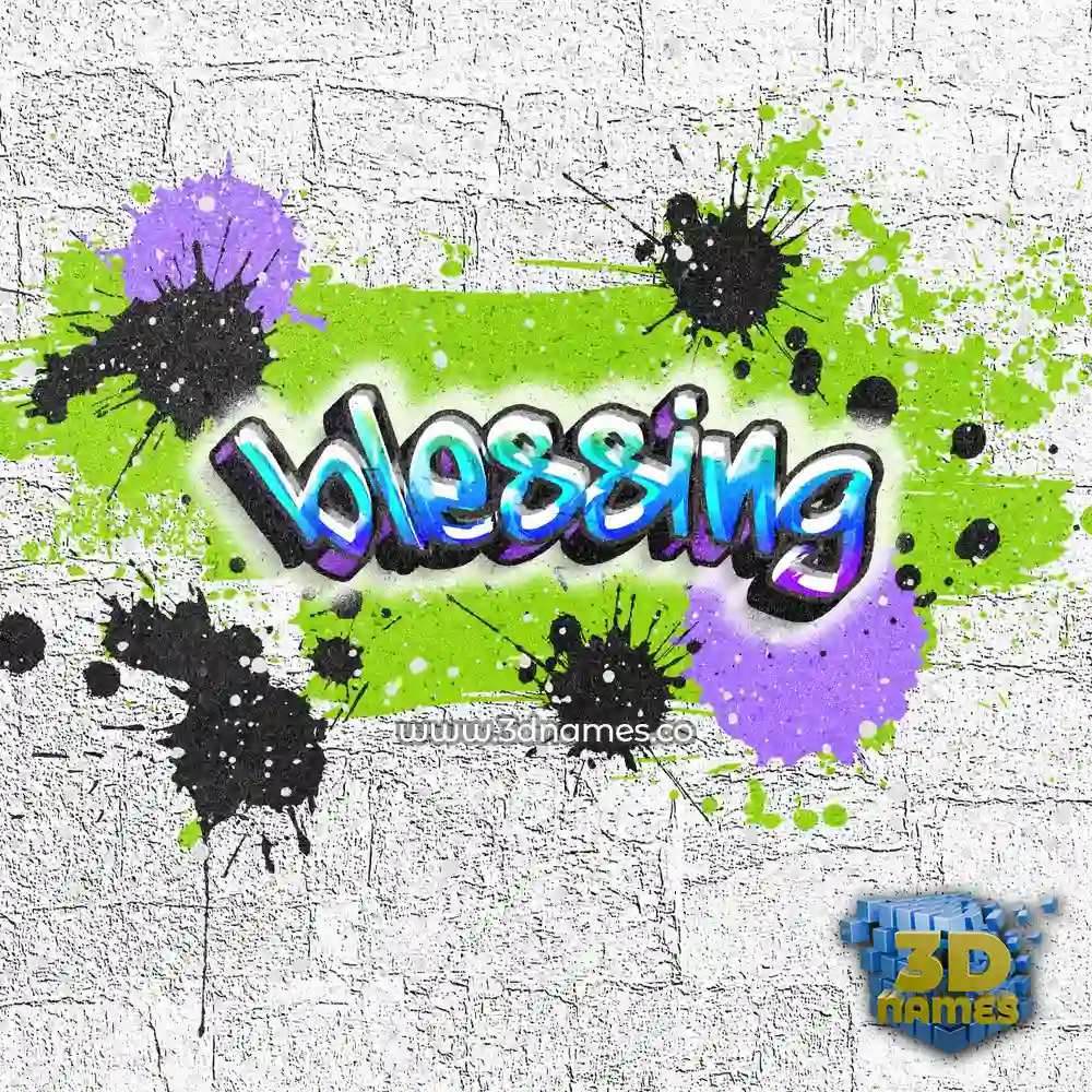 blessing in Graffiti Grunge style - 3D name wallpaper