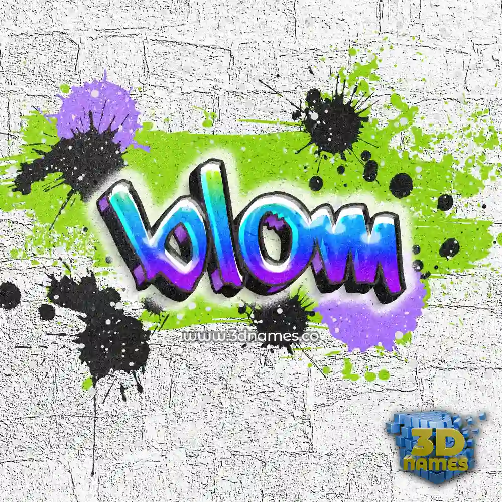 blom in Graffiti Grunge style - 3D name wallpaper