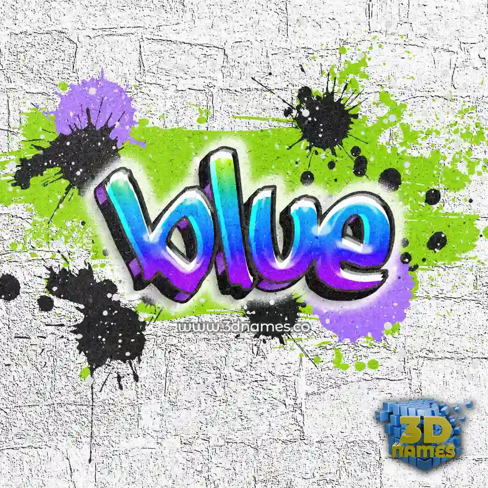 blue in Graffiti Grunge style - 3D name wallpaper