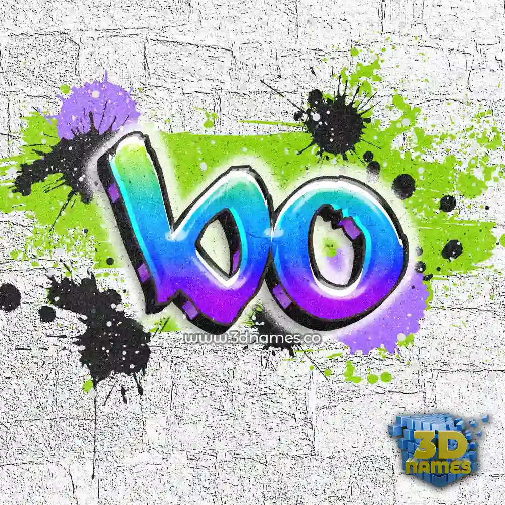 bo in Graffiti Grunge style - 3D name wallpaper
