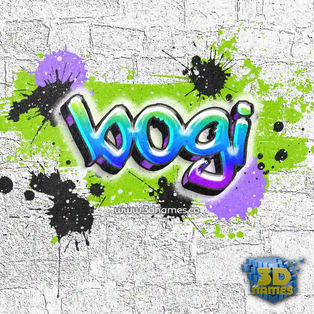 bogi in Graffiti Grunge style - 3D name wallpaper