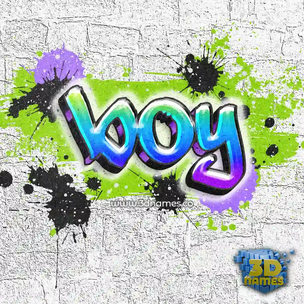 boy in Graffiti Grunge style - 3D name wallpaper