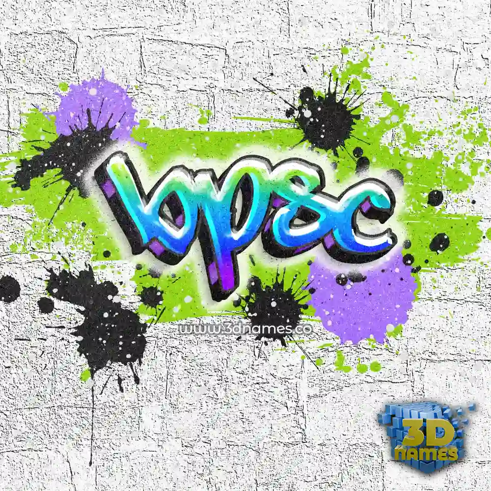 bpsc in Graffiti Grunge style - 3D name wallpaper