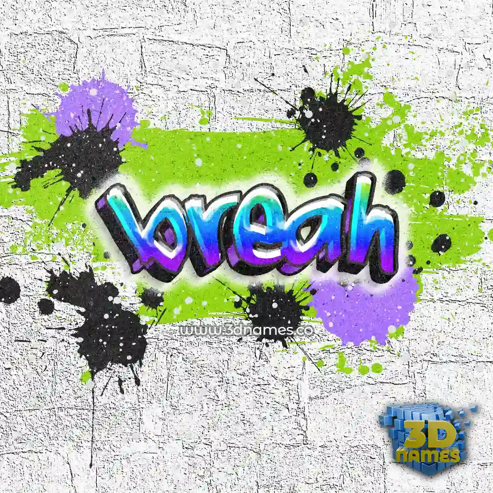 breah in Graffiti Grunge style - 3D name wallpaper