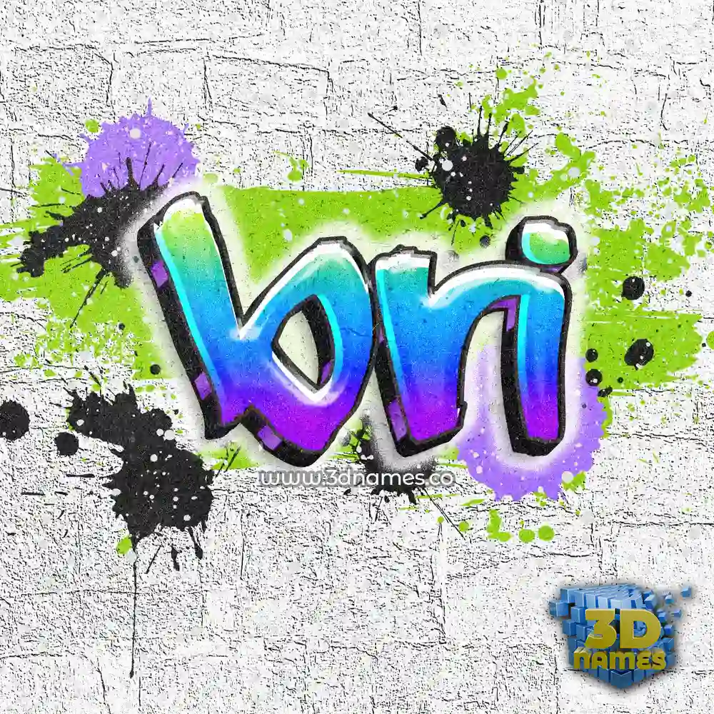 bri in Graffiti Grunge style - 3D name wallpaper