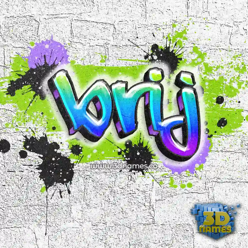 brij in Graffiti Grunge style - 3D name wallpaper