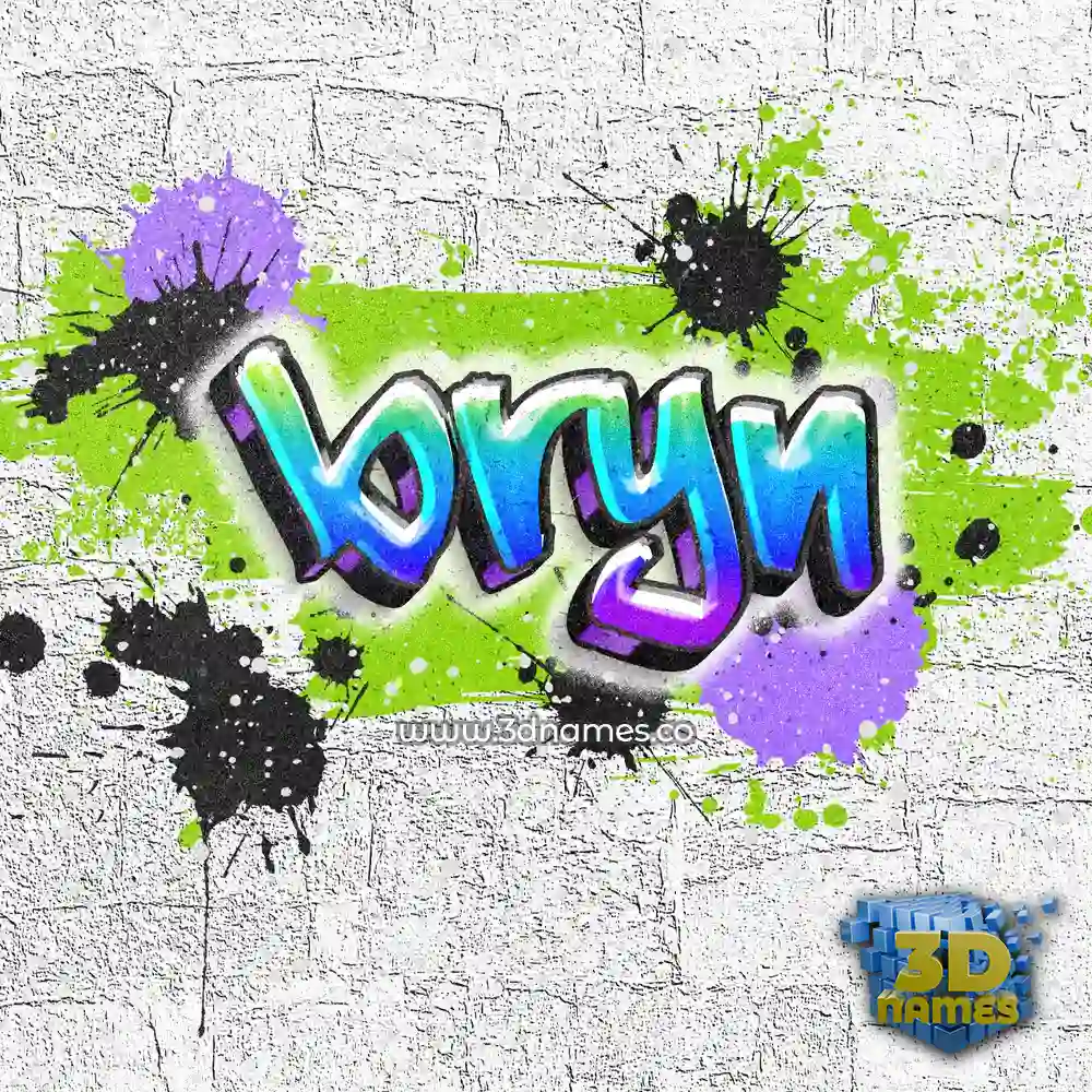 bryn in Graffiti Grunge style - 3D name wallpaper