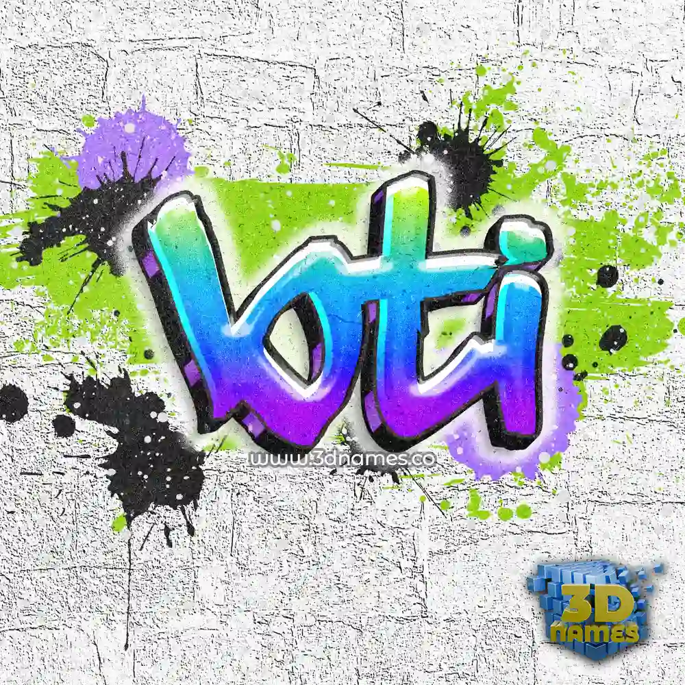 bti in Graffiti Grunge style - 3D name wallpaper