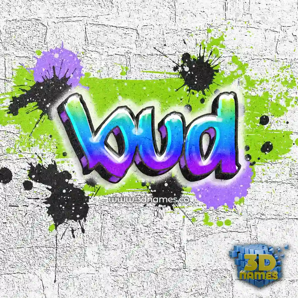 bud in Graffiti Grunge style - 3D name wallpaper