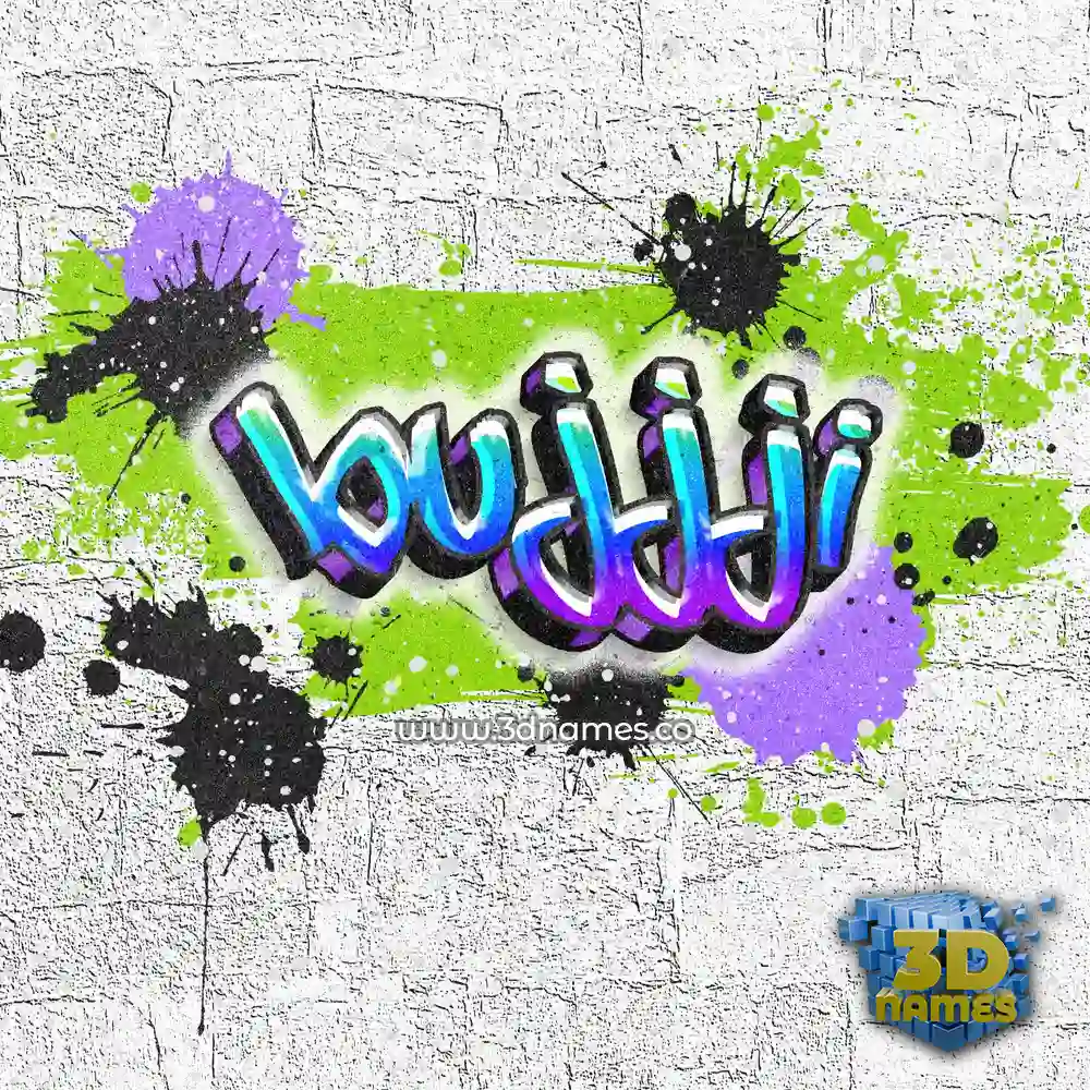 bujjji in Graffiti Grunge style - 3D name wallpaper