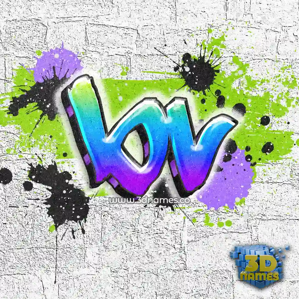 bv in Graffiti Grunge style - 3D name wallpaper