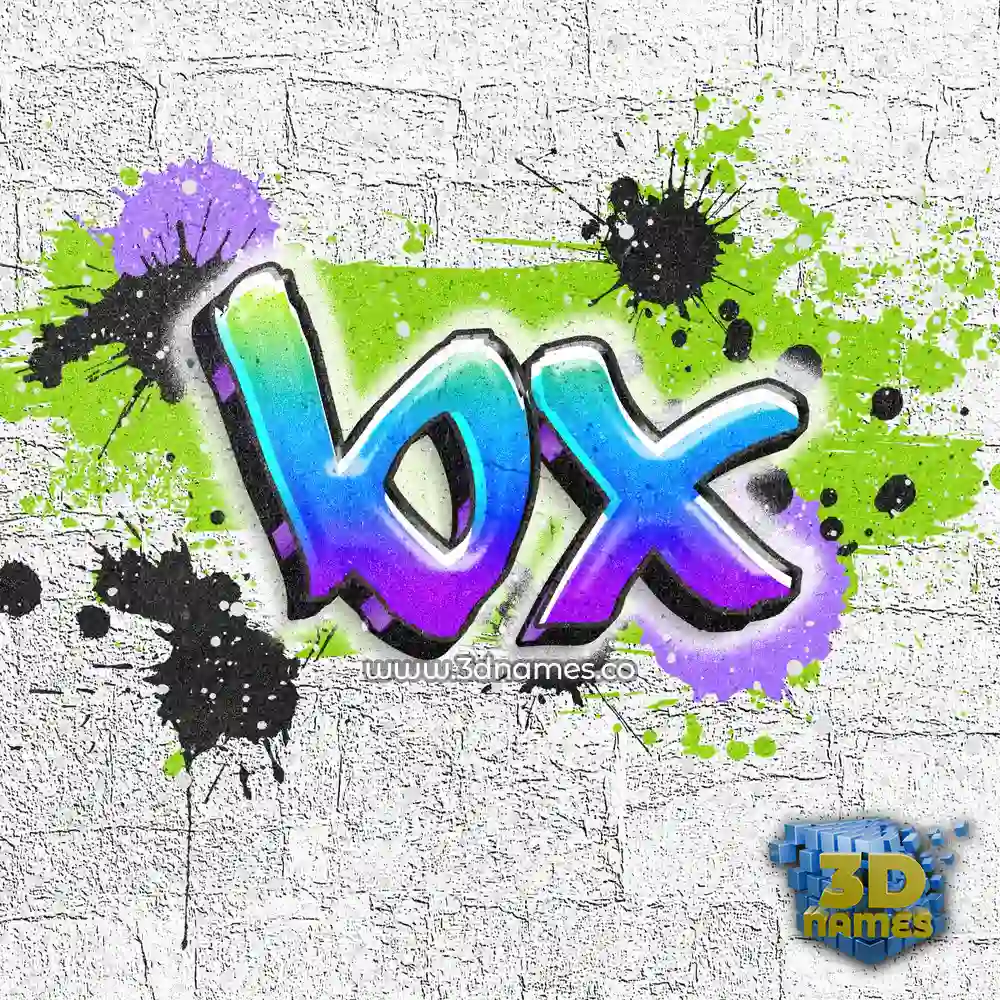 bx in Graffiti Grunge style - 3D name wallpaper