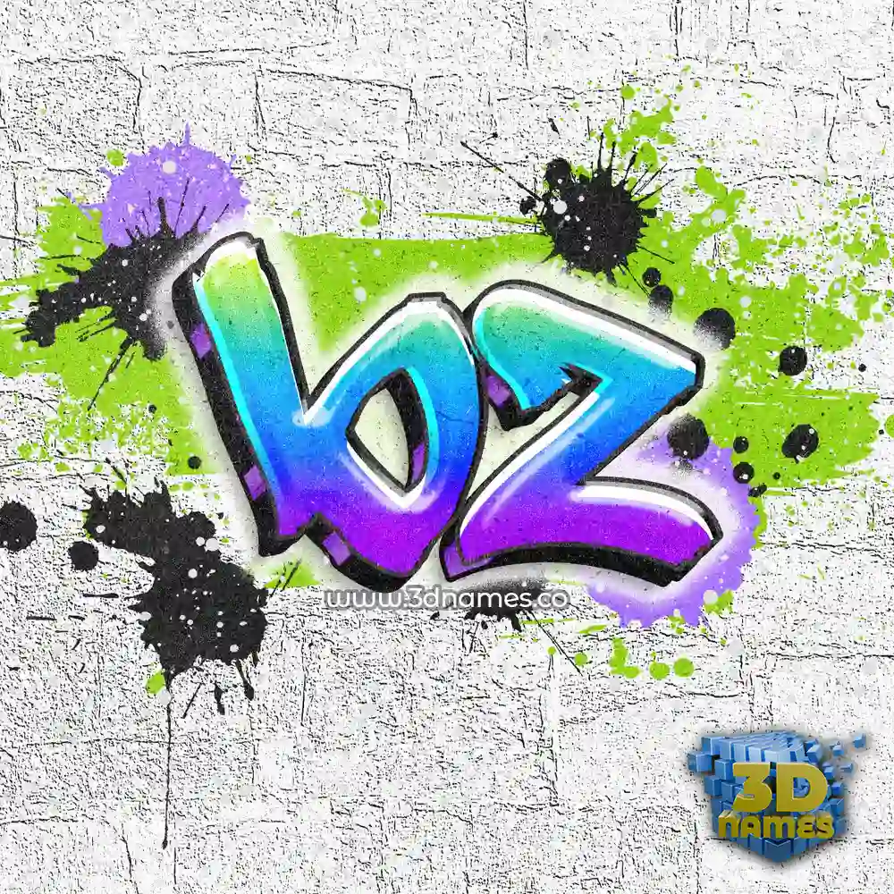 bz in Graffiti Grunge style - 3D name wallpaper