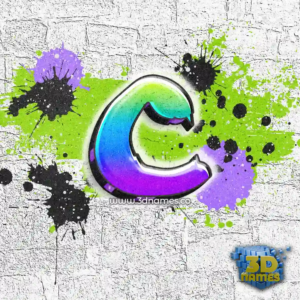 c in Graffiti Grunge style - 3D name wallpaper