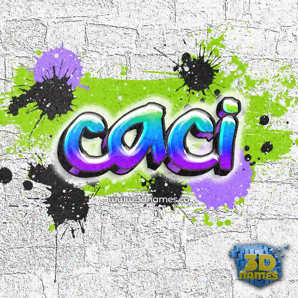 caci in Graffiti Grunge style - 3D name wallpaper