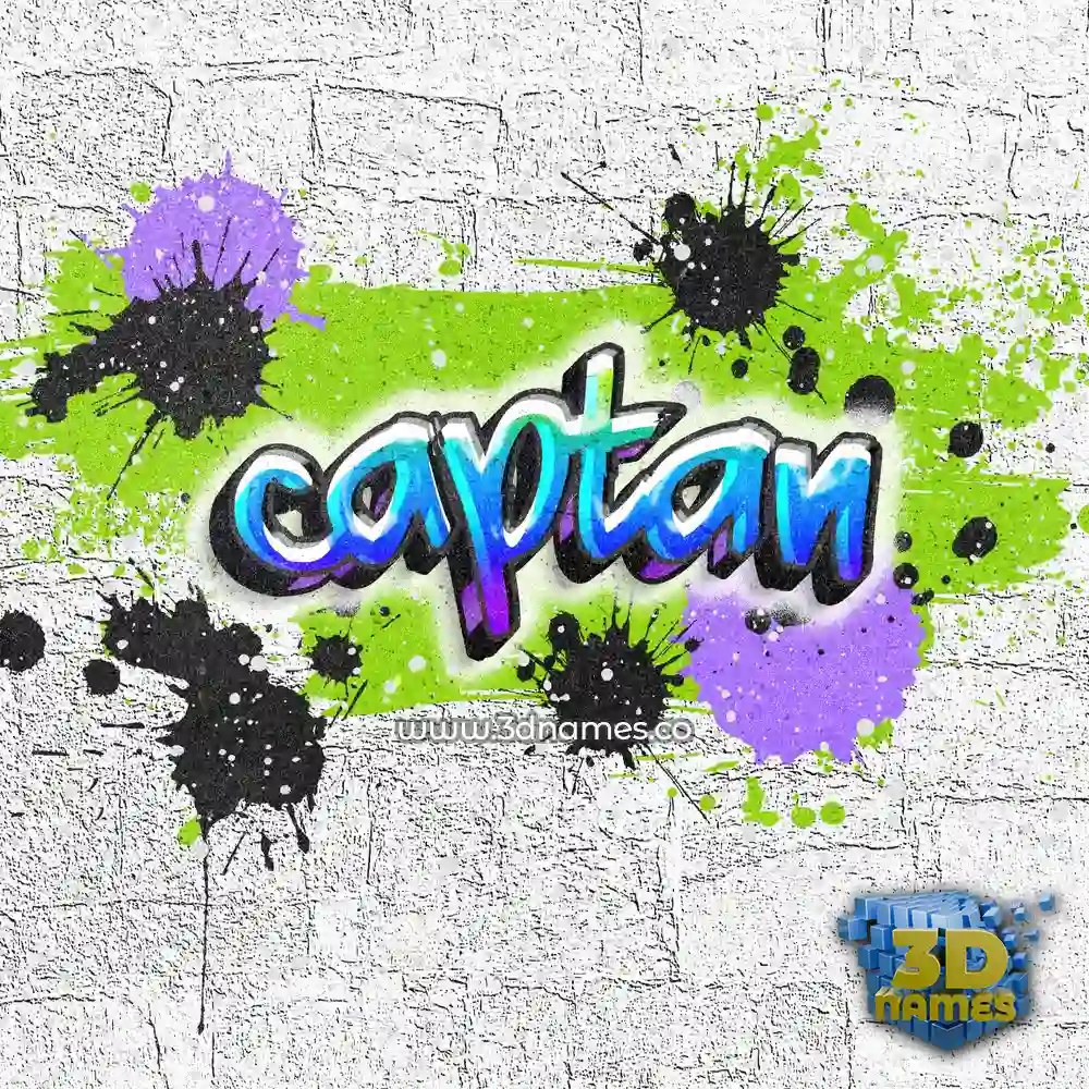 captan in Graffiti Grunge style - 3D name wallpaper