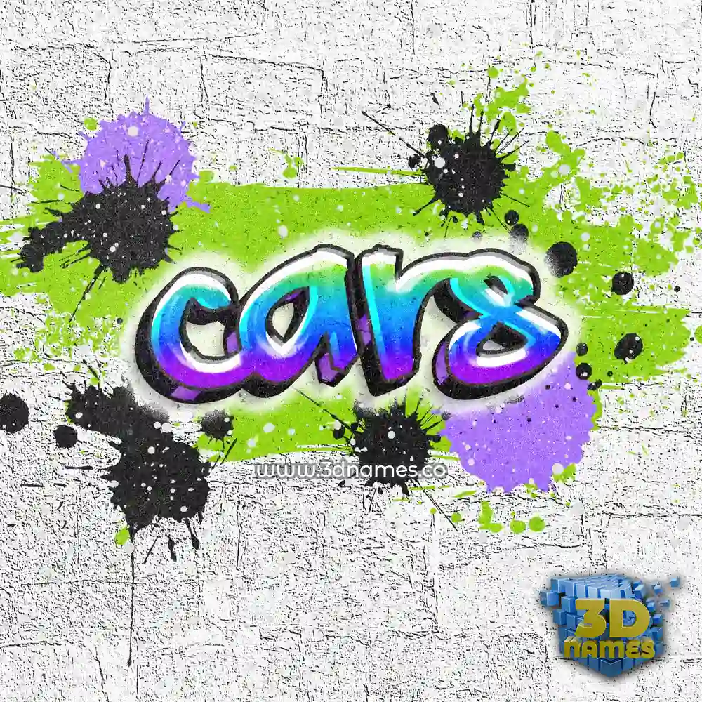 cars in Graffiti Grunge style - 3D name wallpaper