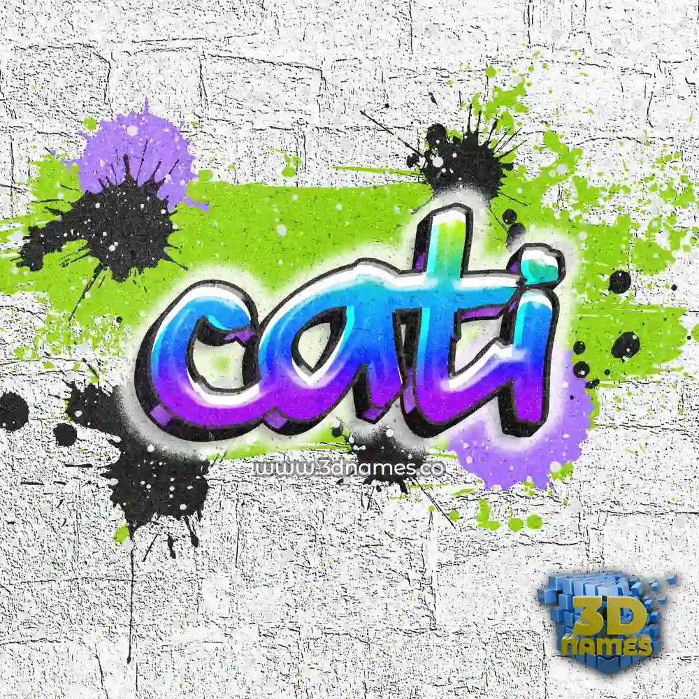 cati in Graffiti Grunge style - 3D name wallpaper