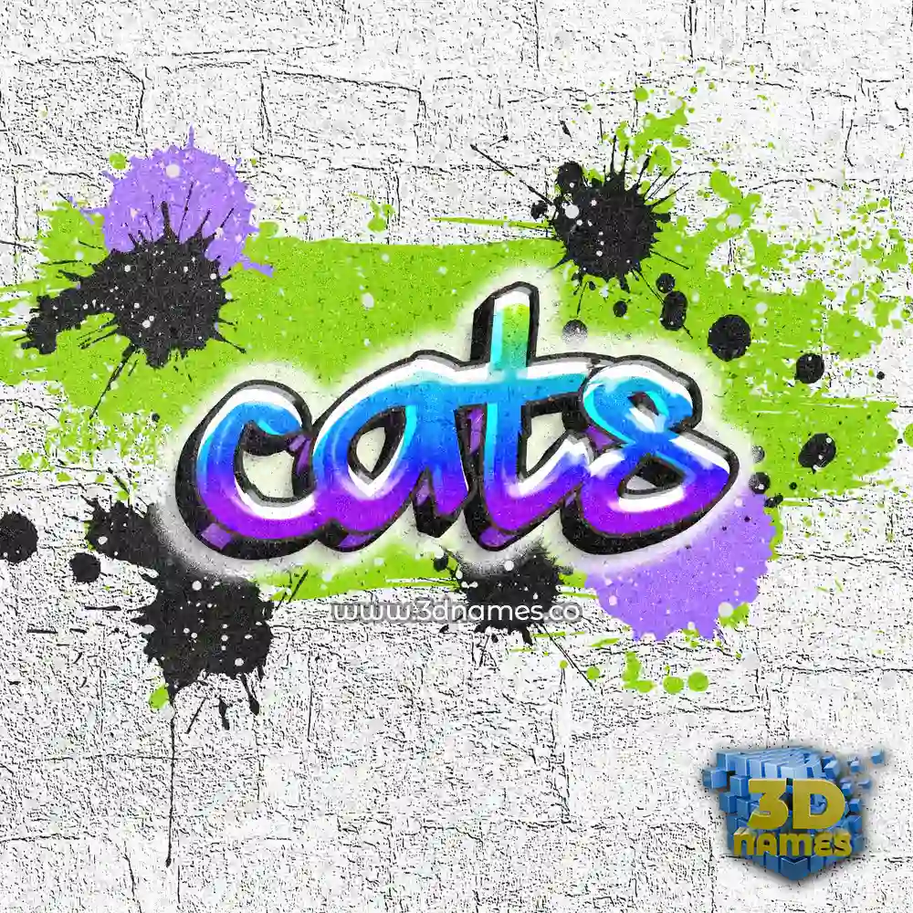 cats in Graffiti Grunge style - 3D name wallpaper