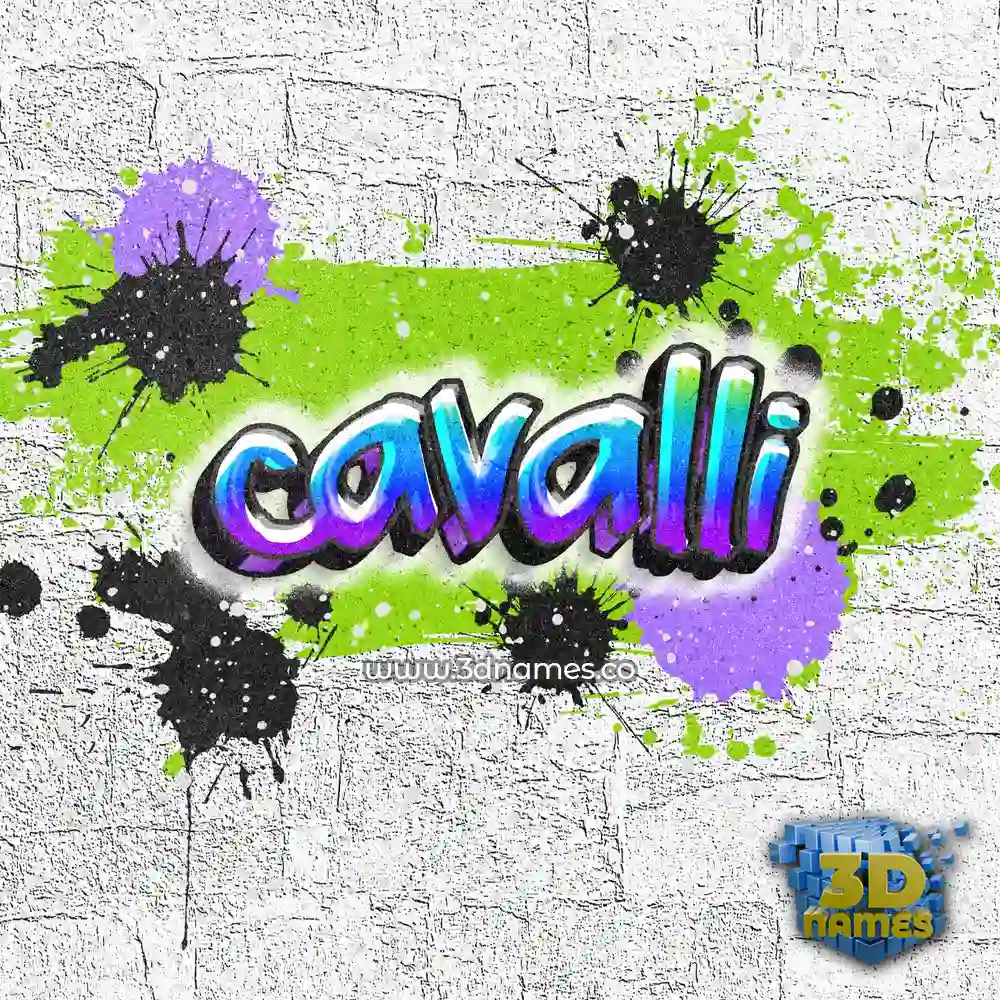 cavalli in Graffiti Grunge style - 3D name wallpaper