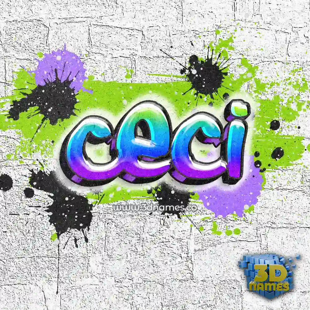 ceci in Graffiti Grunge style - 3D name wallpaper